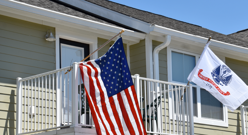 House with flag